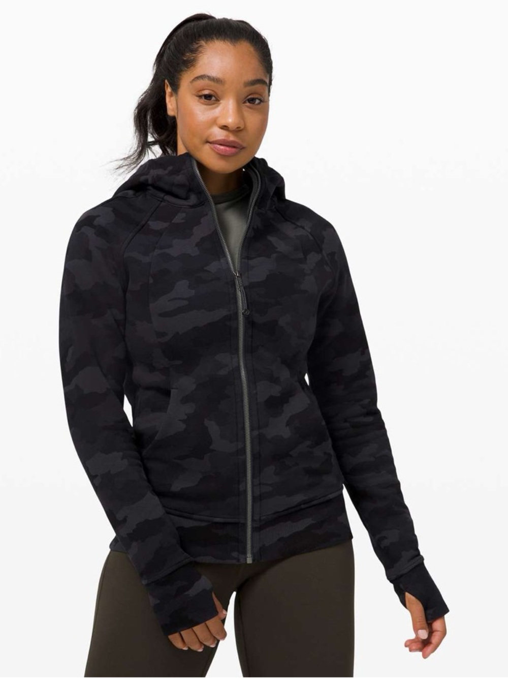 LULULEMON Scuba Full-Zip Hoodie - Heritage 365 Camo Deep Coal Multi Pattern